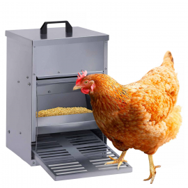 Mangeoire à pédale pour poules distributeur automatique 5 kg anti-nuisibles