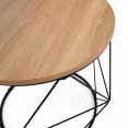 Lot de 2 tables basses filaires DETROIT rondes 40/45 design industriel